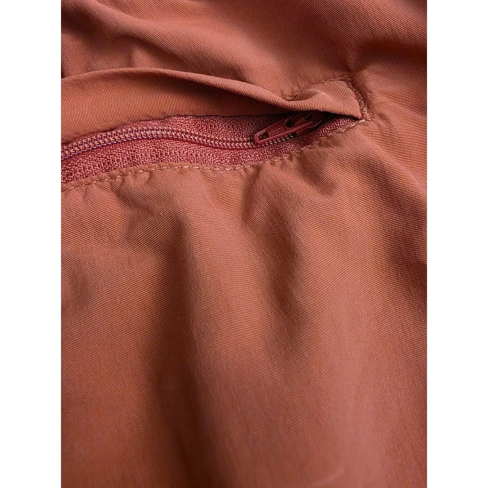 Eddie Bauer Mens XXL Cargo Shorts Rust Orange / Red Nylon Hiking Belted Outdoor